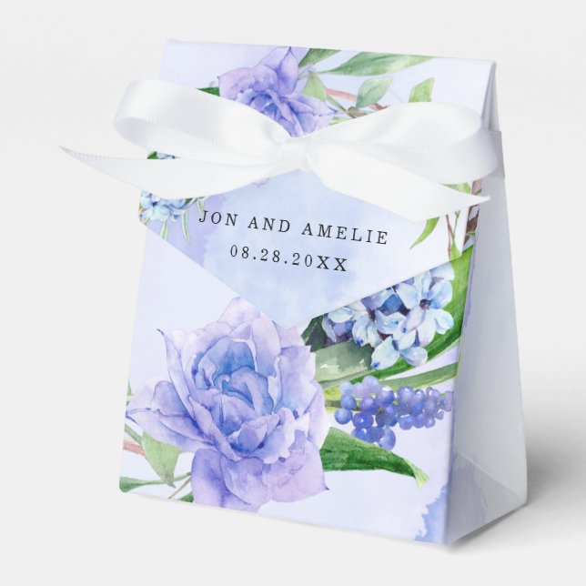 Ballotins Mariage de pivoine bleu violet Dusty (Verso)