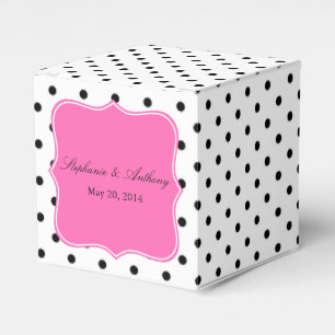 Ballotins Mariage de points Polka noir, blanc et rose