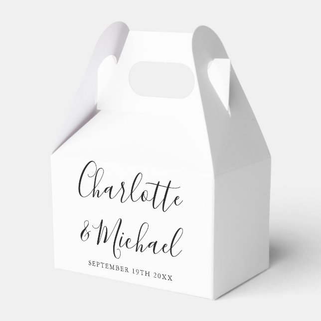 Ballotins Mariage de script de signature noir et blanc éléga (Verso)