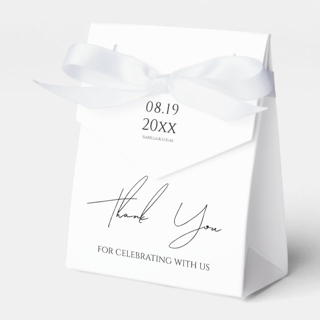 Ballotins Mariage de script minimaliste moderne (Verso)
