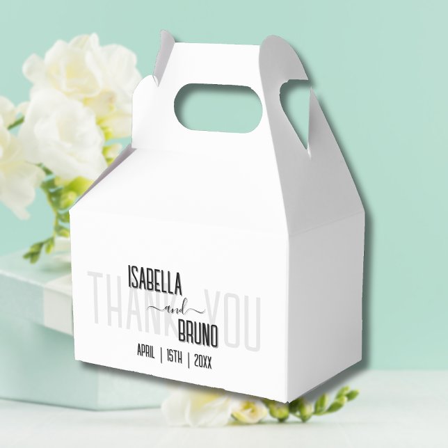 Ballotins Mariage de texte personnalisé noir moderne et élég (Créateur téléchargé)