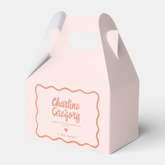 Ballotins Mariage d'écriture manuscrite rose et rouge rétro (Verso)