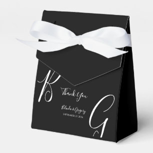 Ballotins Mariage des initiales du monogramme noir et blanc