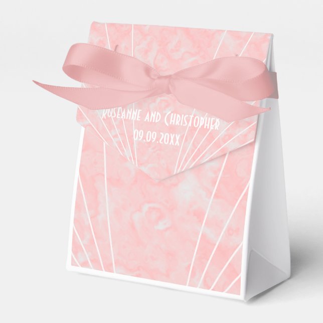 Ballotins Mariage design Art déco en marbre rose (Verso)