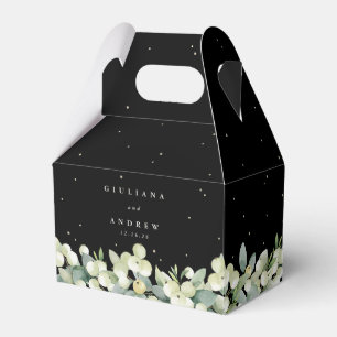 Ballotins Mariage d'hiver Elégant Black Snowberry+Eucalyptus