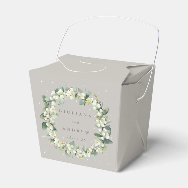 Ballotins Mariage d'hiver Greige Snowberry+Eucalyptus (Verso)