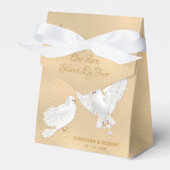 Ballotins Mariage Dove Faux Gold Foil (Verso)