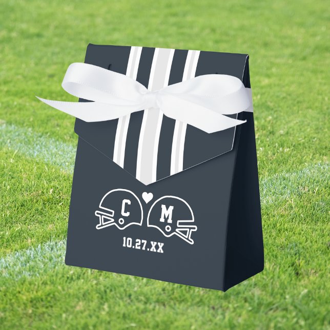 Ballotins Mariage du match de football (Football theme wedding game day tailgate party sports lovers championship love monogram favor box)