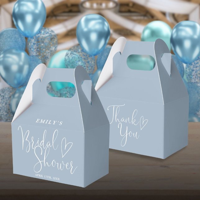 Ballotins Mariage Dusty Blue Calligraphié Favors (Dusty Blue Script Calligraphy Bridal Shower Favor Boxes)