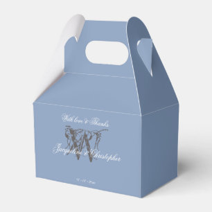 Ballotins Mariage Dusty Blue Classic Monogramme Nom Cool