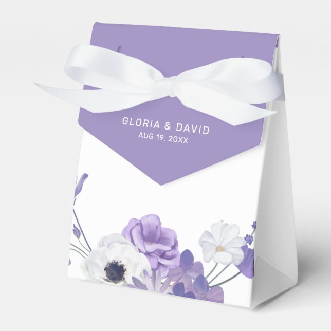 Ballotins Mariage élégant à la florale violette (Verso)
