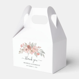 Ballotins Mariage Élégant Aquarelle Florale Rose Pâle