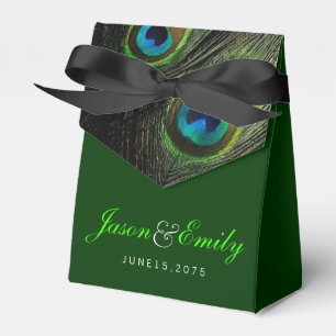 Ballotins Mariage élégant au vert émeraude de paon