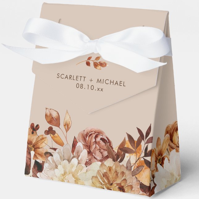 Ballotins Mariage Élégant d'Automne (Elegant Watercolor Autumn Floral Wedding Favor Boxes by Painted Paperie
)