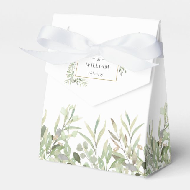 Ballotins Mariage Élégant Feuillage Vert (Verso)