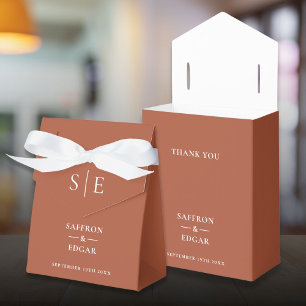 Ballotins Mariage Élégant Moderne en Terracotta Monogramme