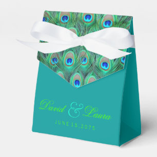 Ballotins Mariage élégant royal bleu et vert Paon