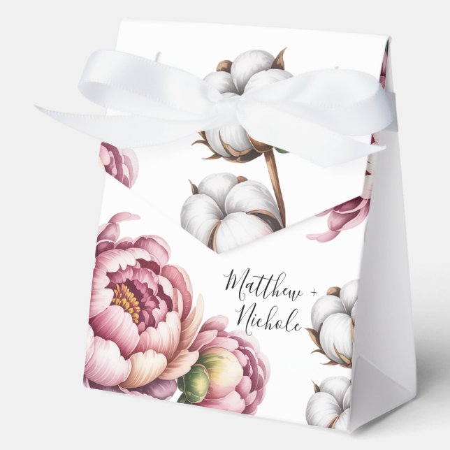 Ballotins Mariage en coton rose et blanc  (Recto)