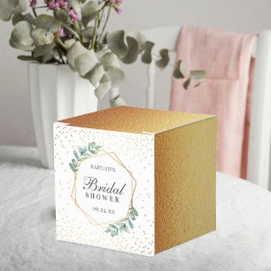 Ballotins Mariage Eucalyptus Géométrique avec Feuille d'Or