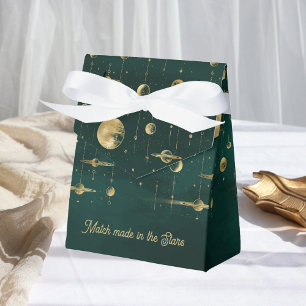 Ballotins Mariage fait dans les Étoiles Émeraude Or Faveur d