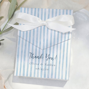Ballotins Mariage Fantaisiste Rétro Rayures Bleues Merci