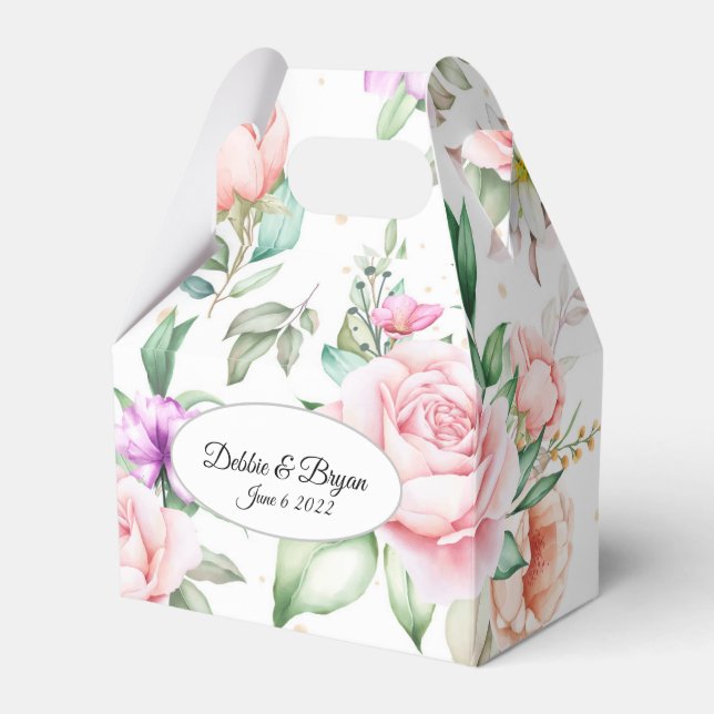 Ballotins Mariage Favor Box-Floral Ballotin d'impression (Verso)