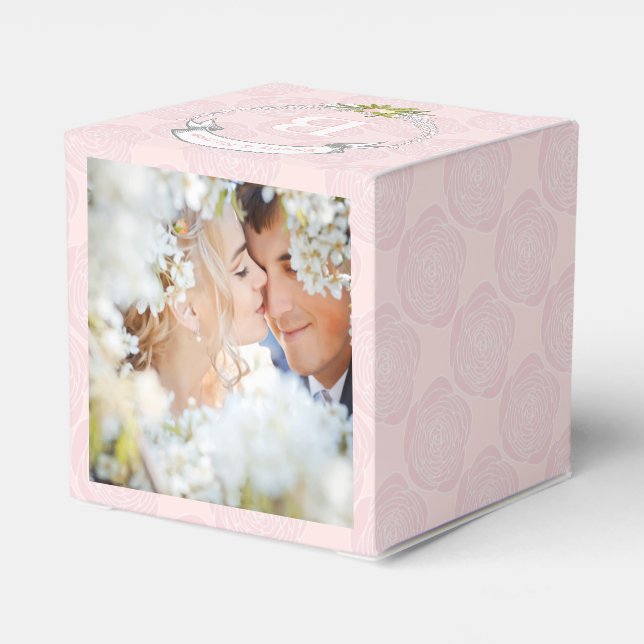 Ballotins Mariage Favor Box Vos Photos Monogrammes Noms (Arrière)