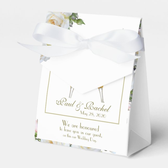 Ballotins Mariage Favor Personnaliser la verdure Rose (Verso)