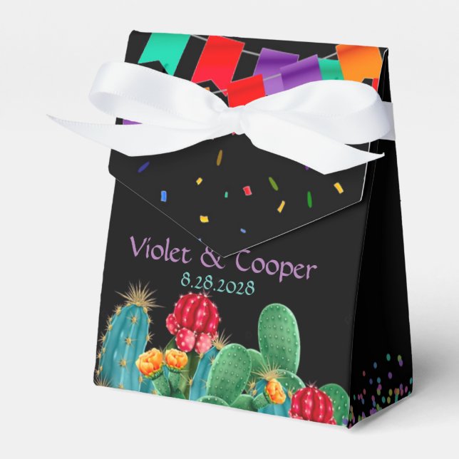 Ballotins Mariage Fiesta Floral mexicain Cactus (Verso)