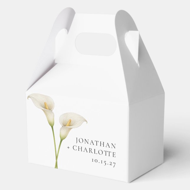 Ballotins Mariage Fleur Moderne Blanche de Lys de Calla (Recto)