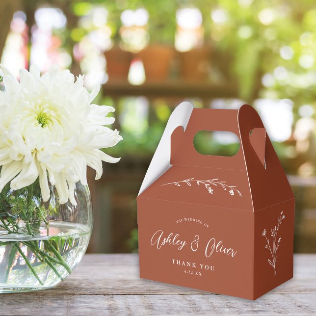 Ballotins Mariage Fleur sauvage Rustique Boho Terracotta (Créateur téléchargé)