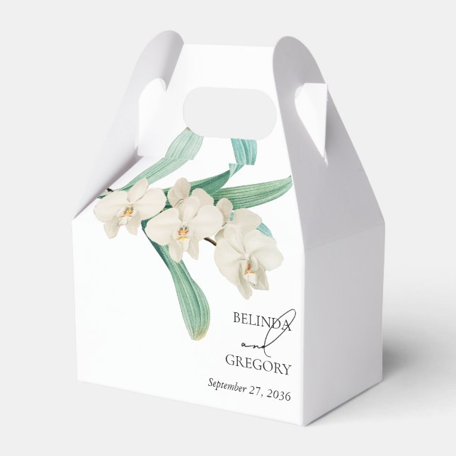 Ballotins Mariage Floral Aquarelle Orchidées Blanches (Verso)