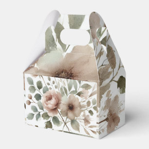 Ballotins Mariage floral aquarelle poussiéreux olive et rose