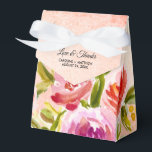 Ballotins Mariage Floral Aquarelle Rose Pêche<br><div class="desc">Amour & Merci. Boîtes de Faveur de Mariage personnalisées avec Peinture Florale Aquarelle Rose Pêche Rouge Romantique. Faire-part de mariage assortis, Cartes de Sauvegarde de la Date, Cartes de Demande de Demoiselle d'Honneur, Cartes de Remerciement, Faveurs et Cadeaux de Mariage disponibles dans la Catégorie de Conception Florale de notre Boutique....</div>