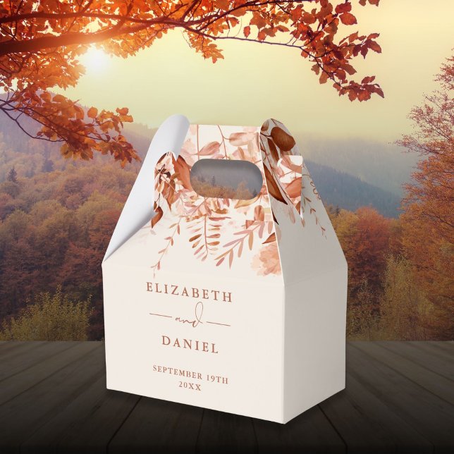 Ballotins Mariage Floral Automne Rustique (Rustic Floral Autumn Fall Wedding Favor Boxes)
