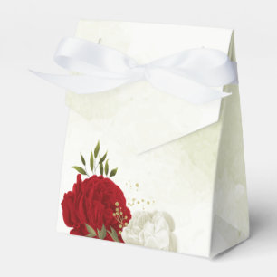 Ballotins Mariage floral blanc rouge verdure