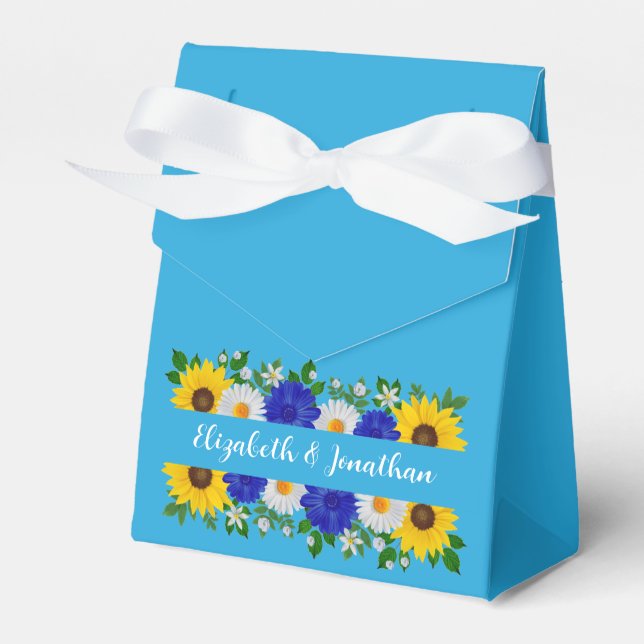 Ballotins Mariage Floral bleu ciel d'été (Verso)