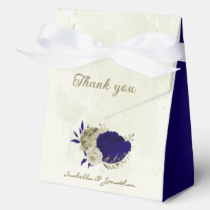 Ballotins Mariage floral bleu royal beige