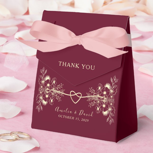 Ballotins Mariage Floral Bourgogne (Mariage)