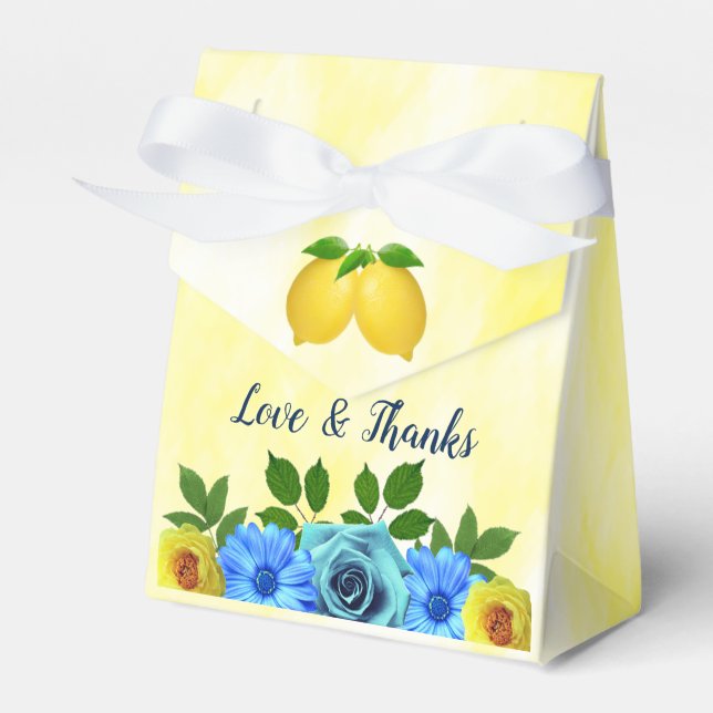 Ballotins Mariage floral citron soleil (Verso)