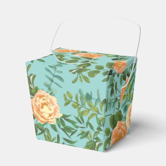 Ballotins Mariage floral de roses Aqua Peach (Verso)