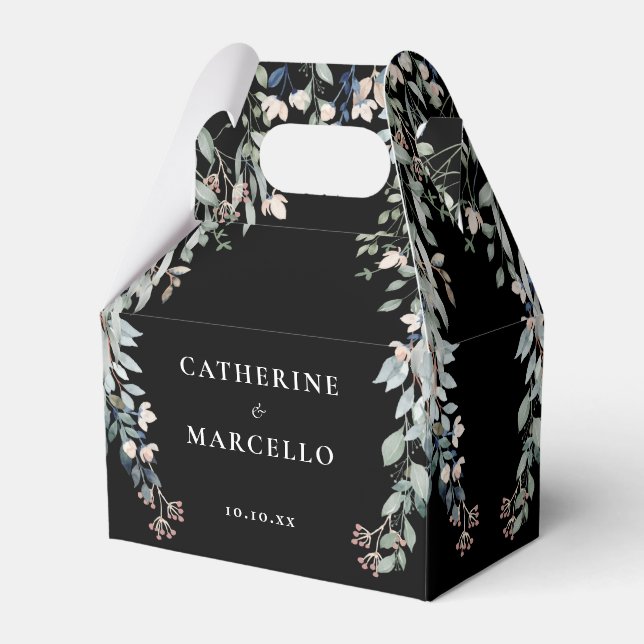 Ballotins Mariage Floral Fleur sauvage noir et blanc (Verso)