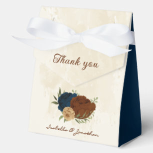 Ballotins mariage floral navy terracotta