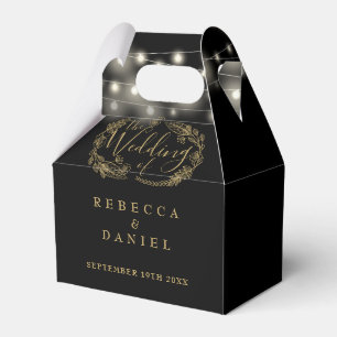 Ballotins Mariage Floral Noir Et Or