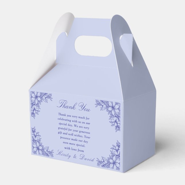 Ballotins Mariage Floral Orné Bleu (Verso)