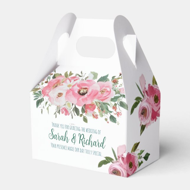 Ballotins Mariage Floral Rose Clair  (Verso)
