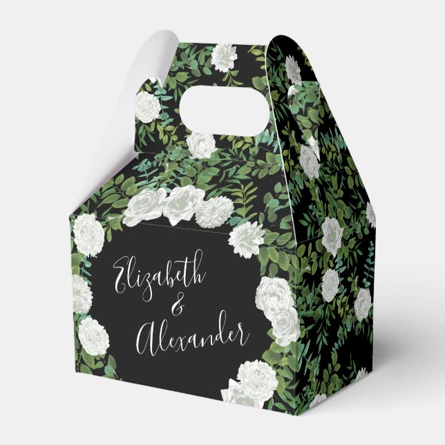 Ballotins Mariage floral rose noire et blanche (Verso)