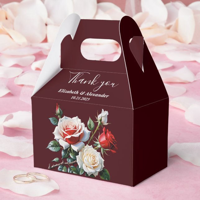 Ballotins Mariage floral rose rose foncé (Mariage)
