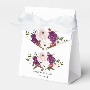 Ballotins Mariage floral rose rose rose prune moderne