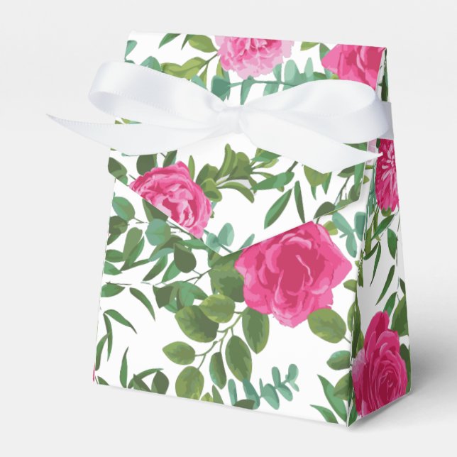 Ballotins Mariage floral rose vif (Verso)